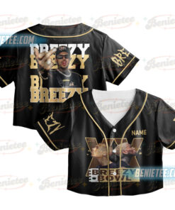 Chris Brown CropTop Baseball Jersey, Breezy Bowl XX Tour 2025 CropTop Baseball Jersey