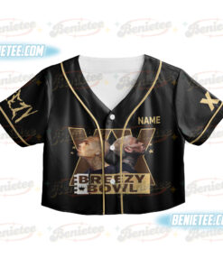 Alternative view of Chris Brown CropTop Baseball Jersey, Breezy Bowl XX Tour 2025 CropTop Baseball Jersey