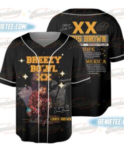 Chris Brown Baseball Jersey, Breezy Bowl XX Concert Music Tour 2025 Baseball Jersey