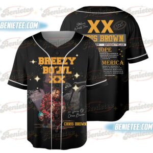 Chris Brown Baseball Jersey, Breezy Bowl XX Concert Music Tour 2025 Baseball Jersey