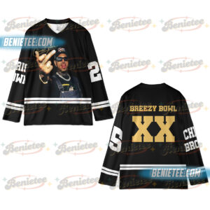 Custom Chris Brown Hockey Jersey, Breezy Bowl XX Music Tour 2025 Hockey Jersey