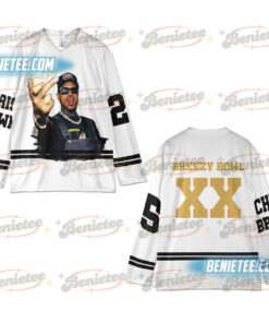 Custom Chris Brown Hockey Jersey, Breezy Bowl XX Music Tour 2025 Hockey Jersey
