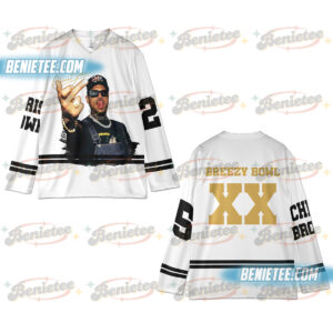 Custom Chris Brown Hockey Jersey, Breezy Bowl XX Music Tour 2025 Hockey Jersey