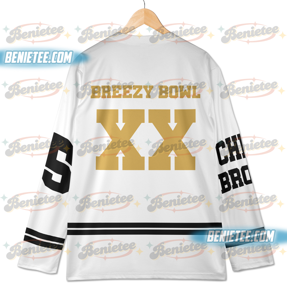 Custom Chris Brown Hockey Jersey, Breezy Bowl XX Music Tour 2025 Hockey Jersey - Image 3
