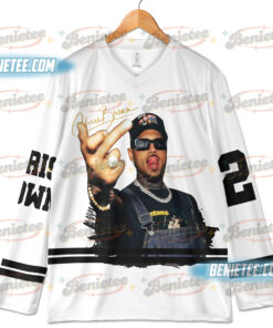Alternative view of Custom Chris Brown Hockey Jersey, Breezy Bowl XX Music Tour 2025 Hockey Jersey