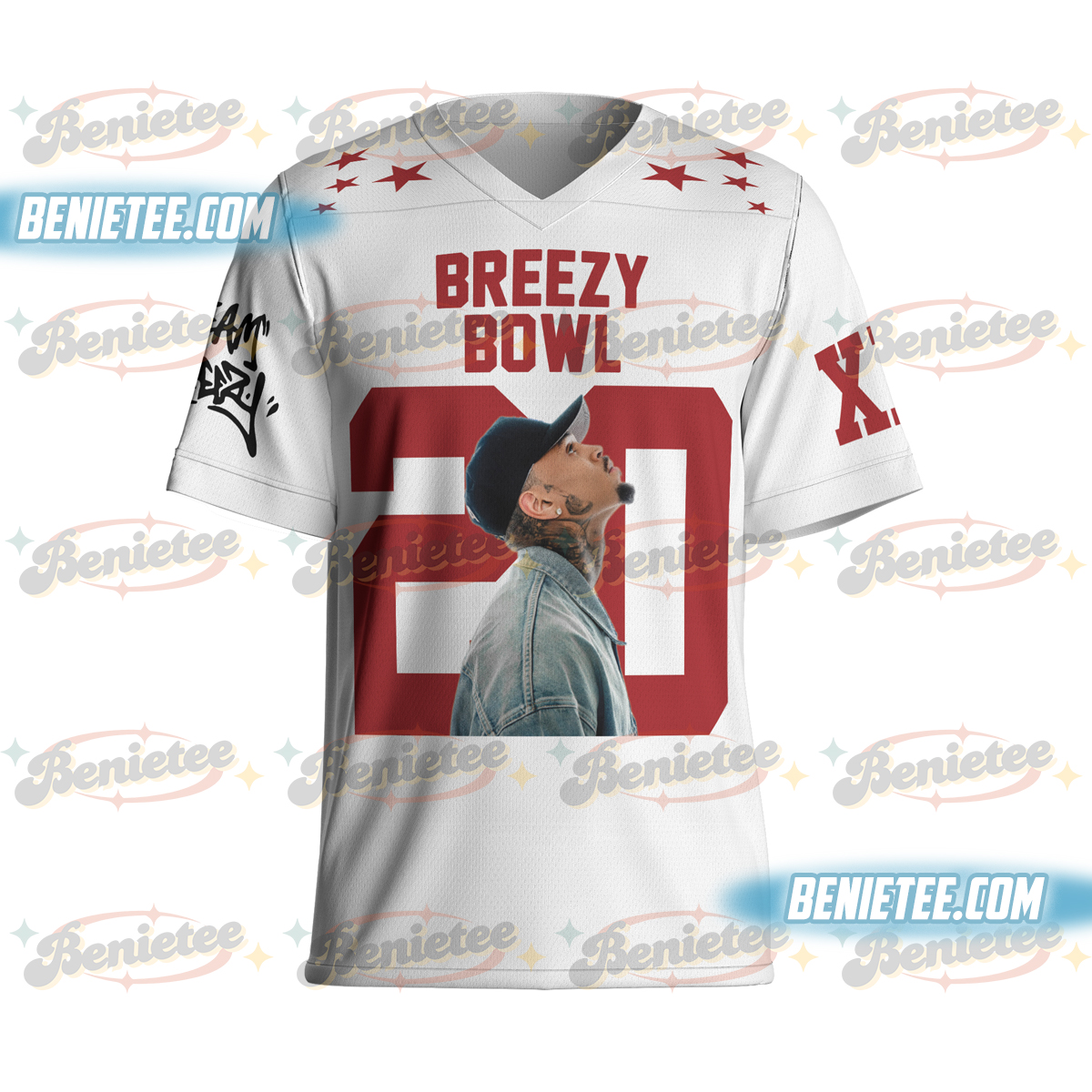 Custom Chris Brown Breezy Bowl Football Jersey, Breezy Bowl XX Tour 2025 Football Jersey - Image 4