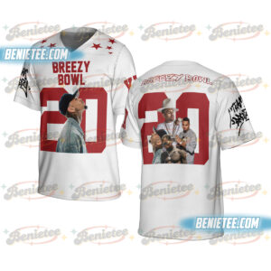 Custom Chris Brown Breezy Bowl Football Jersey, Breezy Bowl XX Tour 2025 Football Jersey
