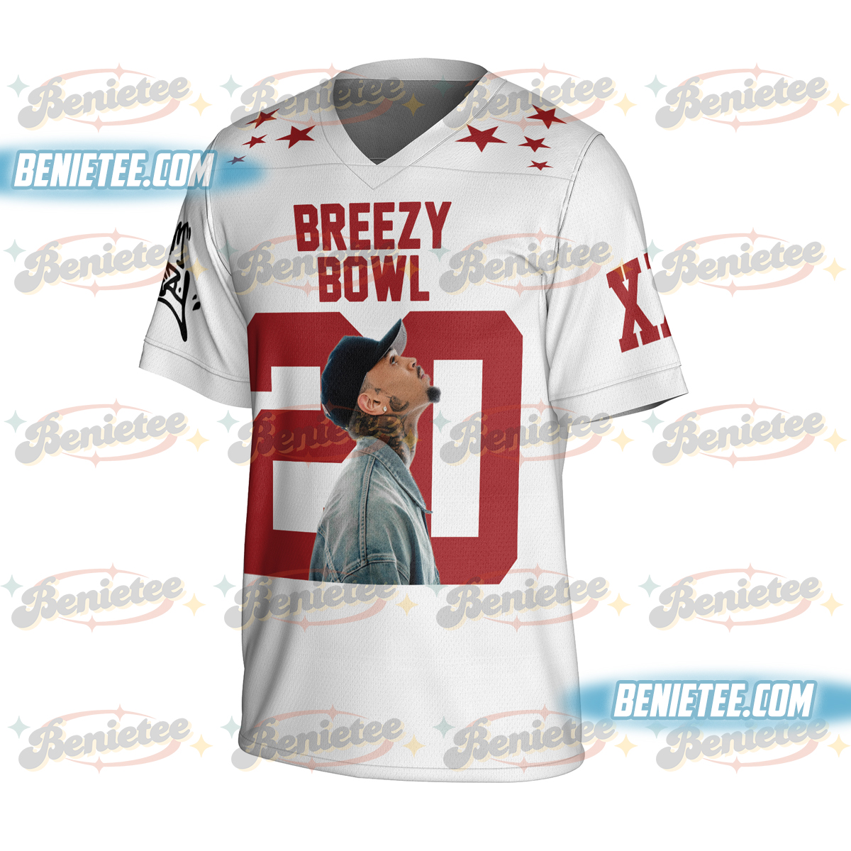 Custom Chris Brown Breezy Bowl Football Jersey, Breezy Bowl XX Tour 2025 Football Jersey - Image 2
