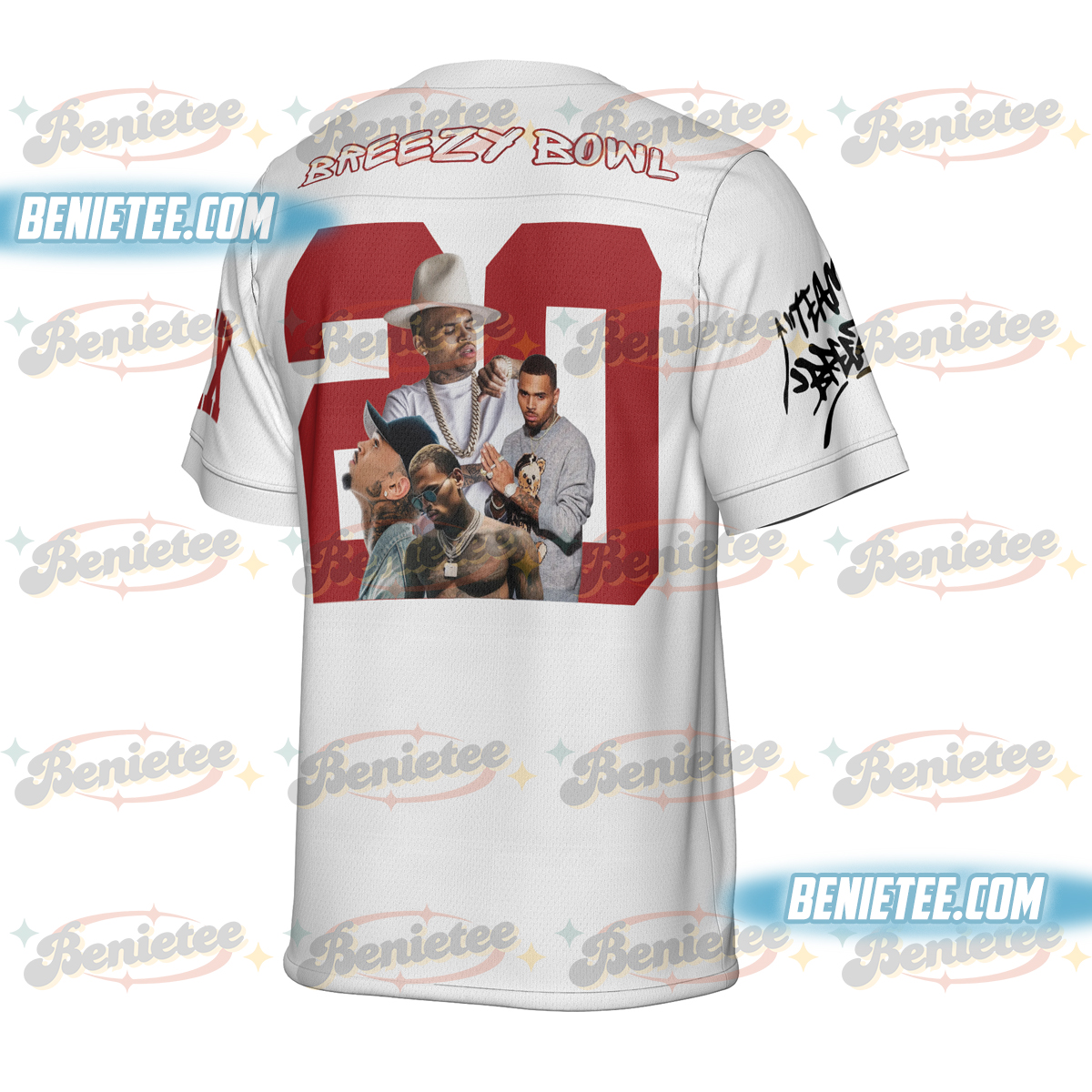 Custom Chris Brown Breezy Bowl Football Jersey, Breezy Bowl XX Tour 2025 Football Jersey - Image 3
