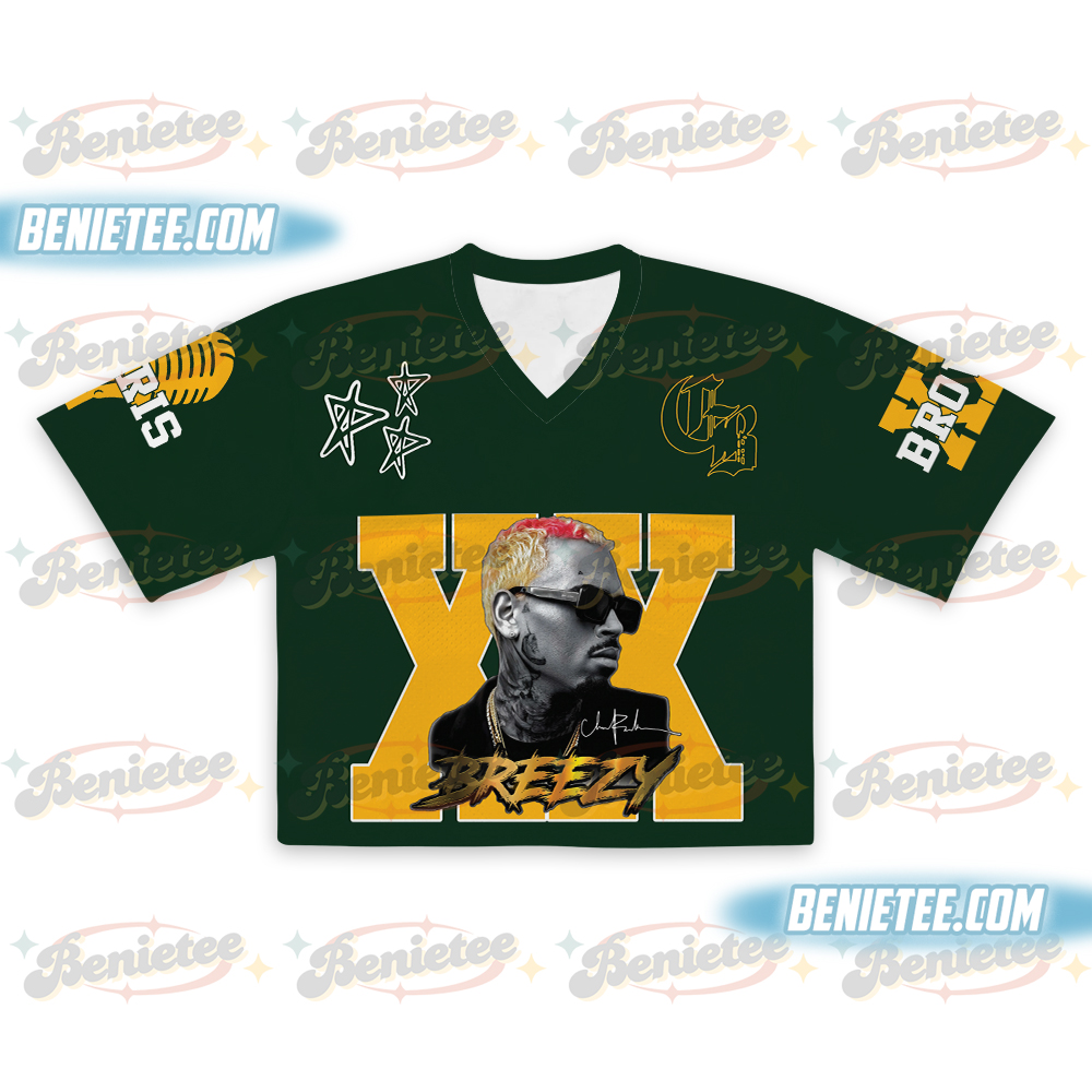 Chris Brown Croptop Mesh Football, Breezy Bowl World Tour 2025 Croptop Mesh Football - Image 2