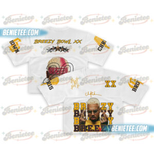 Custom Chris Brown Croptop Mesh Football, R&B Concert Merch Brown Breezy Bowl XX Tour 2025 Shirt