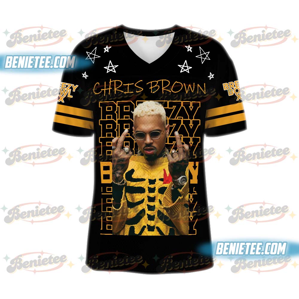 Custom Chris Brown Breezy Bowl Football Jersey, Breezy Bowl XX Tour 2025 Football Jersey - Image 2