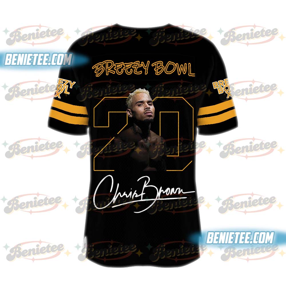 Custom Chris Brown Breezy Bowl Football Jersey, Breezy Bowl XX Tour 2025 Football Jersey - Image 3