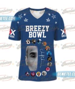 Alternative view of Chris Brown Stadium World Tour Football Jersey, Breezy Bowl XX Tour 2025 Football Jersey