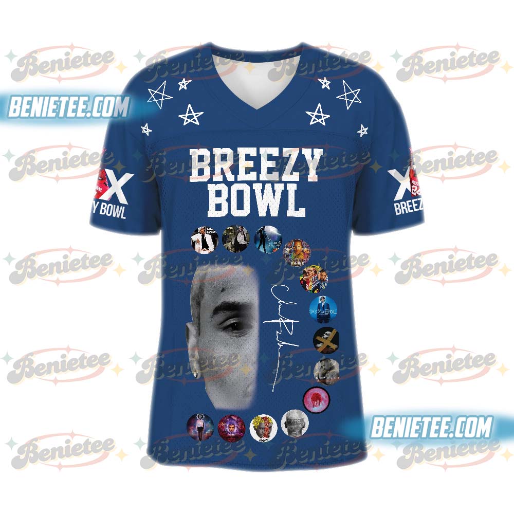 Chris Brown Stadium World Tour Football Jersey, Breezy Bowl XX Tour 2025 Football Jersey - Image 2