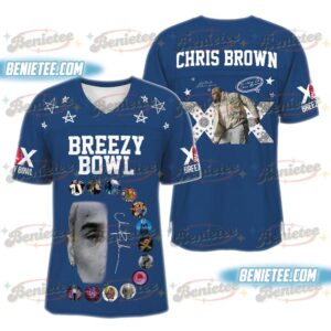 Chris Brown Stadium World Tour Football Jersey, Breezy Bowl XX Tour 2025 Football Jersey