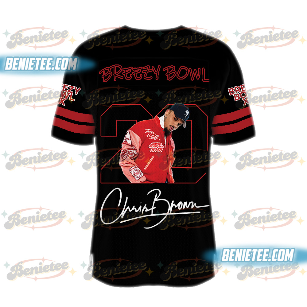 Chris Brown Breezy Bowl Football Jersey, Breezy Bowl XX Tour 2025 Football Jersey - Image 3