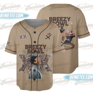 Chris Brown Stadium World Tour Baseball Jersey, Breezy Bowl XX Music Tour 2025 Baseball Jersey