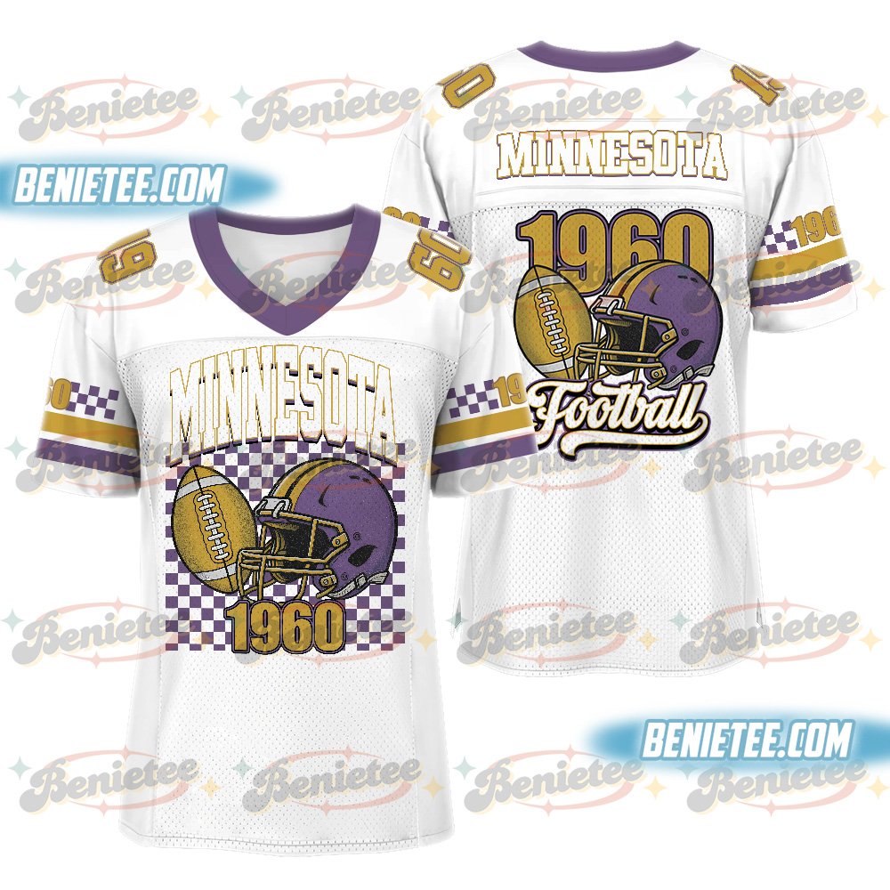 Minnesota Football Jersey, Retro Sports Game Day Football Jersey