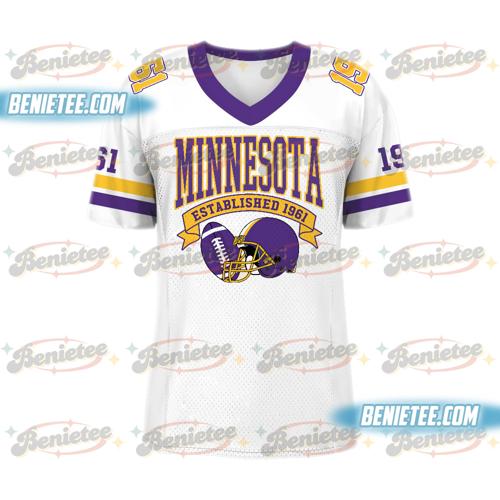 Minnesota American Football Jersey, Retro Vikes Game Day Football Jersey - Image 2