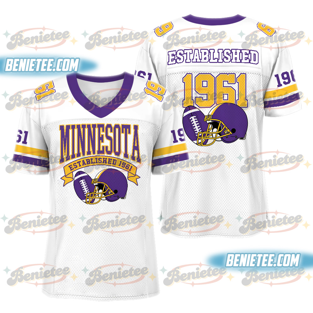 Minnesota American Football Jersey, Retro Vikes Game Day Football Jersey