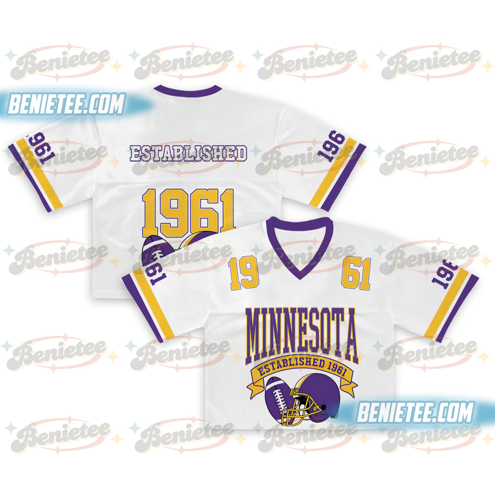 Minnesota American Croptop Mesh Football, Retro Vikes Game Day Croptop Mesh Football