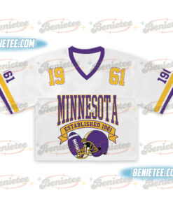 Alternative view of Minnesota American Croptop Mesh Football, Retro Vikes Game Day Croptop Mesh Football