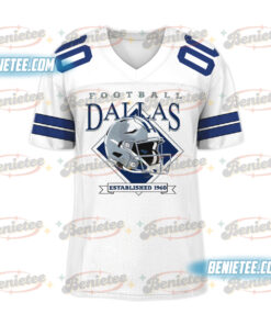 Alternative view of Dallas Cowboys Football Jersey, Vintage Retro Cowboys Football Jersey