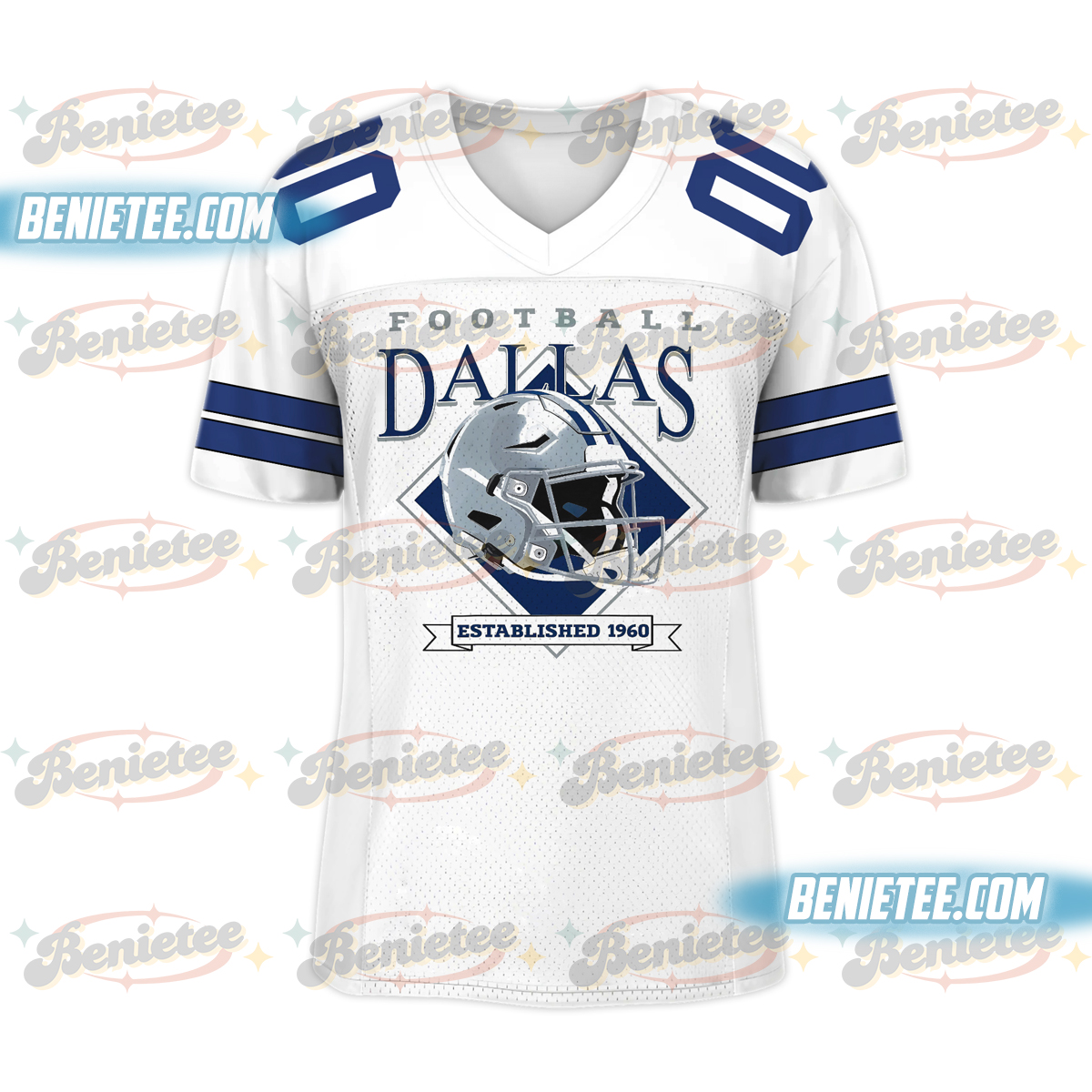 Dallas Cowboys Football Jersey, Vintage Retro Cowboys Football Jersey - Image 2