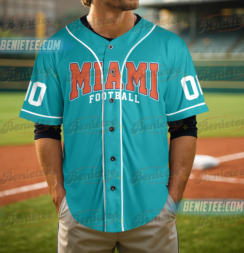 Miami Dolphins Team Baseball Jersey, Game Day Baseball Jersey - Image 5