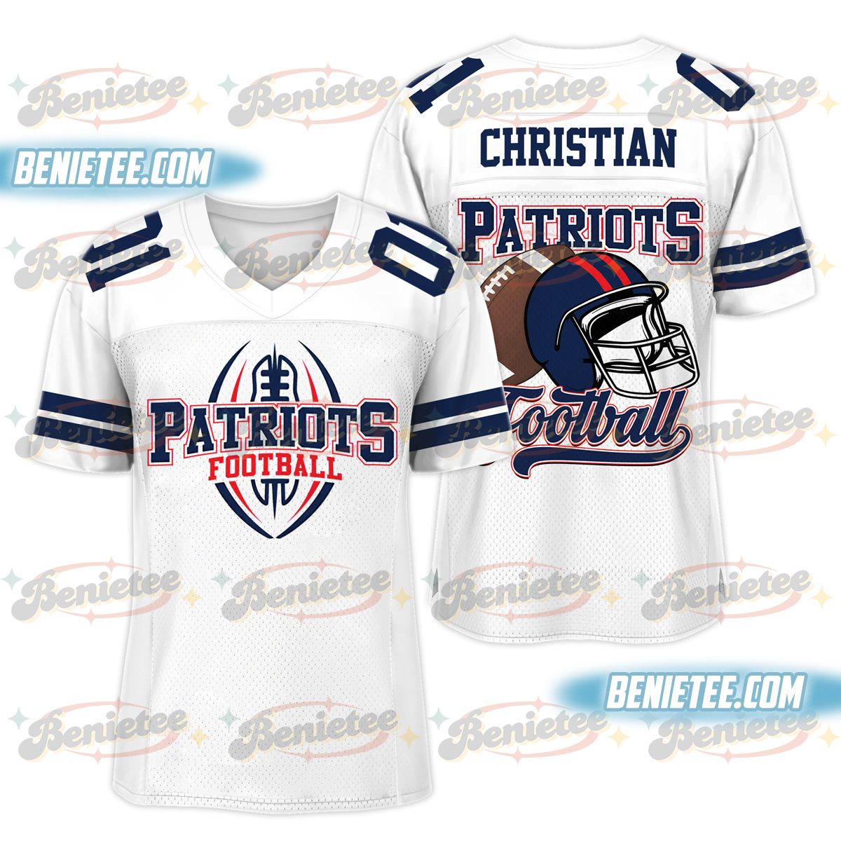 90s Style New England Football Jersey, Game Day Football Jersey