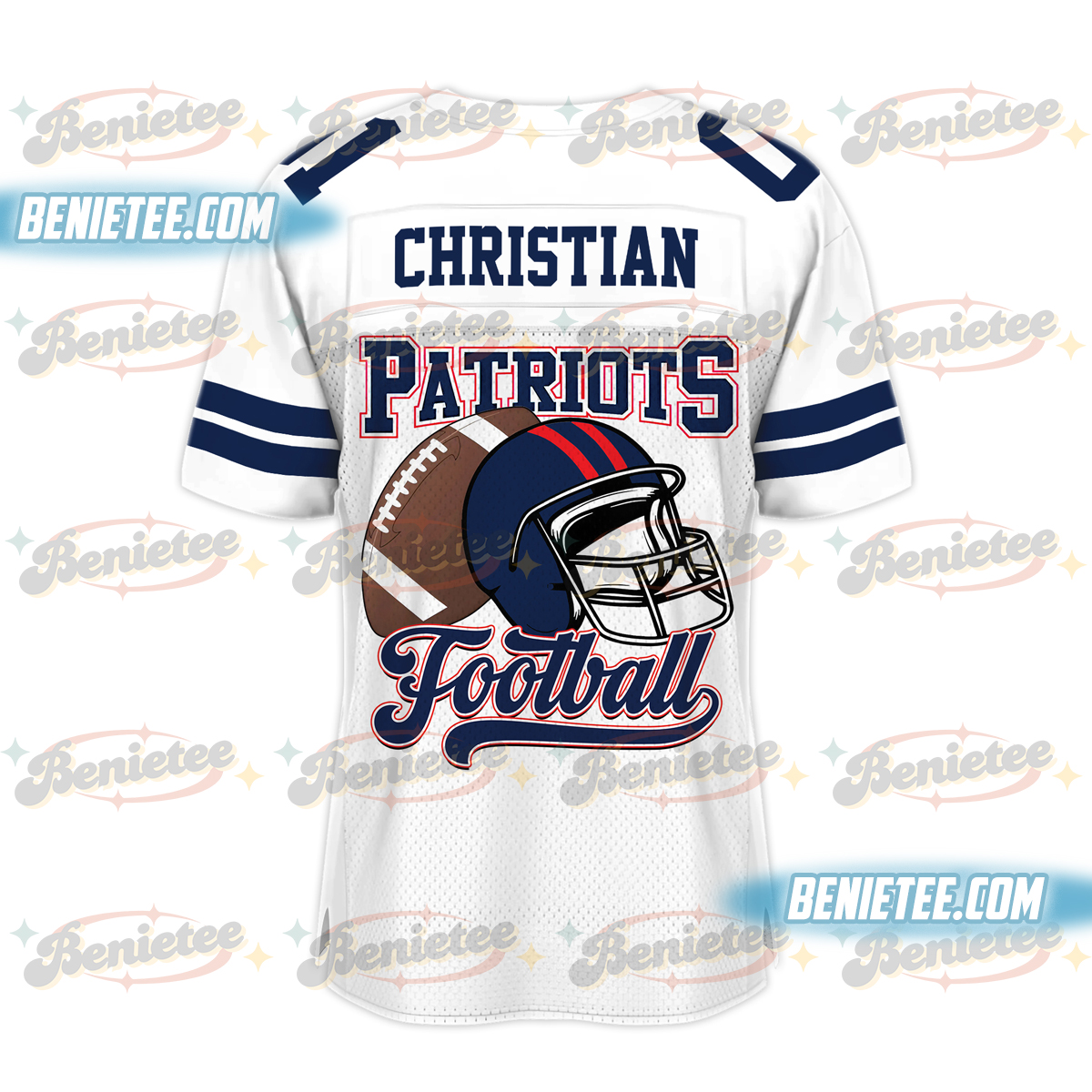 90s Style New England Football Jersey, Game Day Football Jersey - Image 3