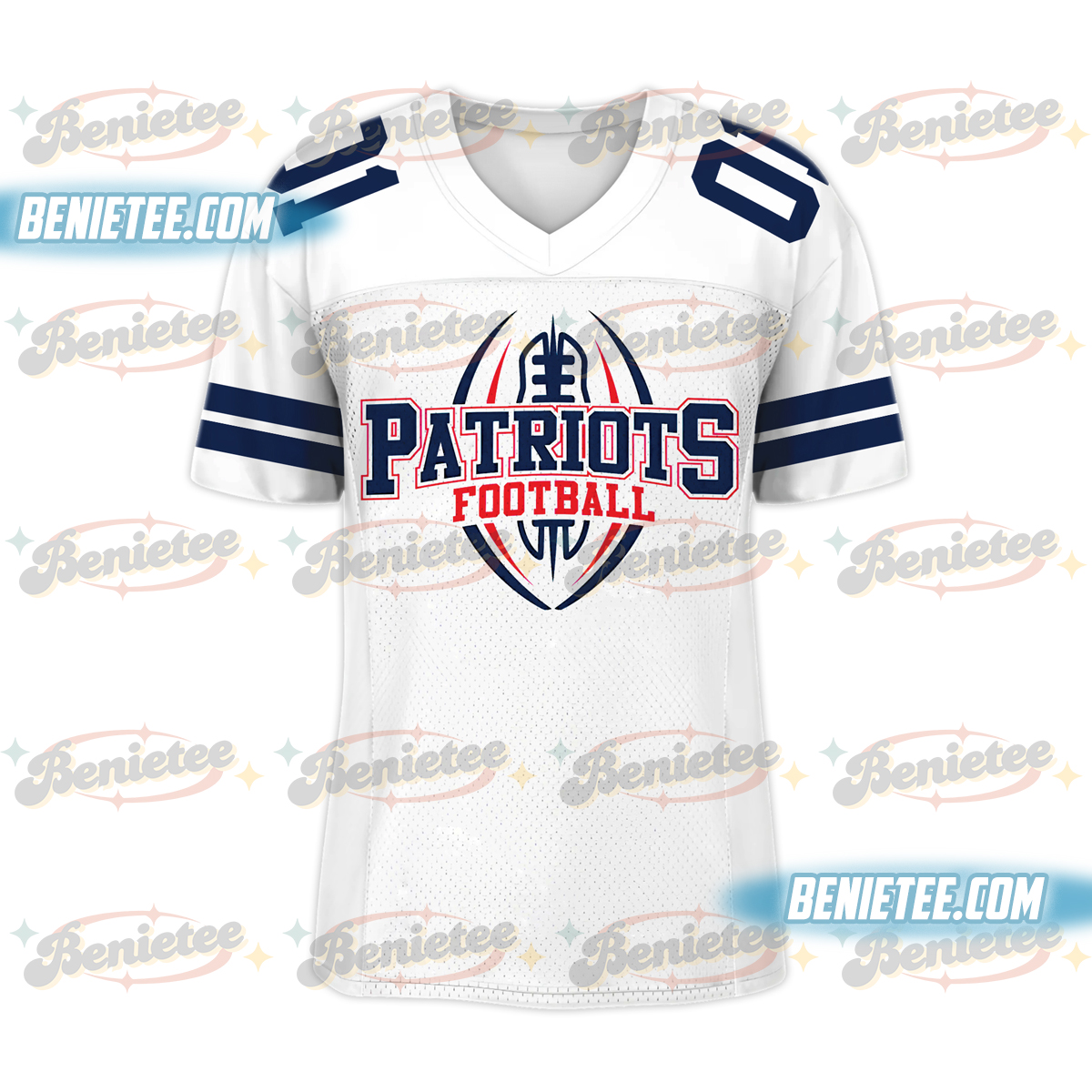 90s Style New England Football Jersey, Game Day Football Jersey - Image 2