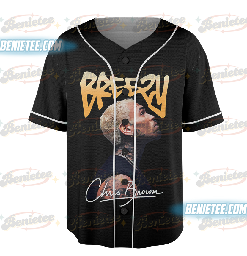 Chris Brown Concert Tour Baseball Jersey, Breezy Bowl XX Music Tour 2025 Baseball Jersey - Image 2