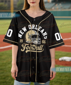 Alternative view of New Orleans Saints Team Baseball Jersey, Game Day Baseball Jersey