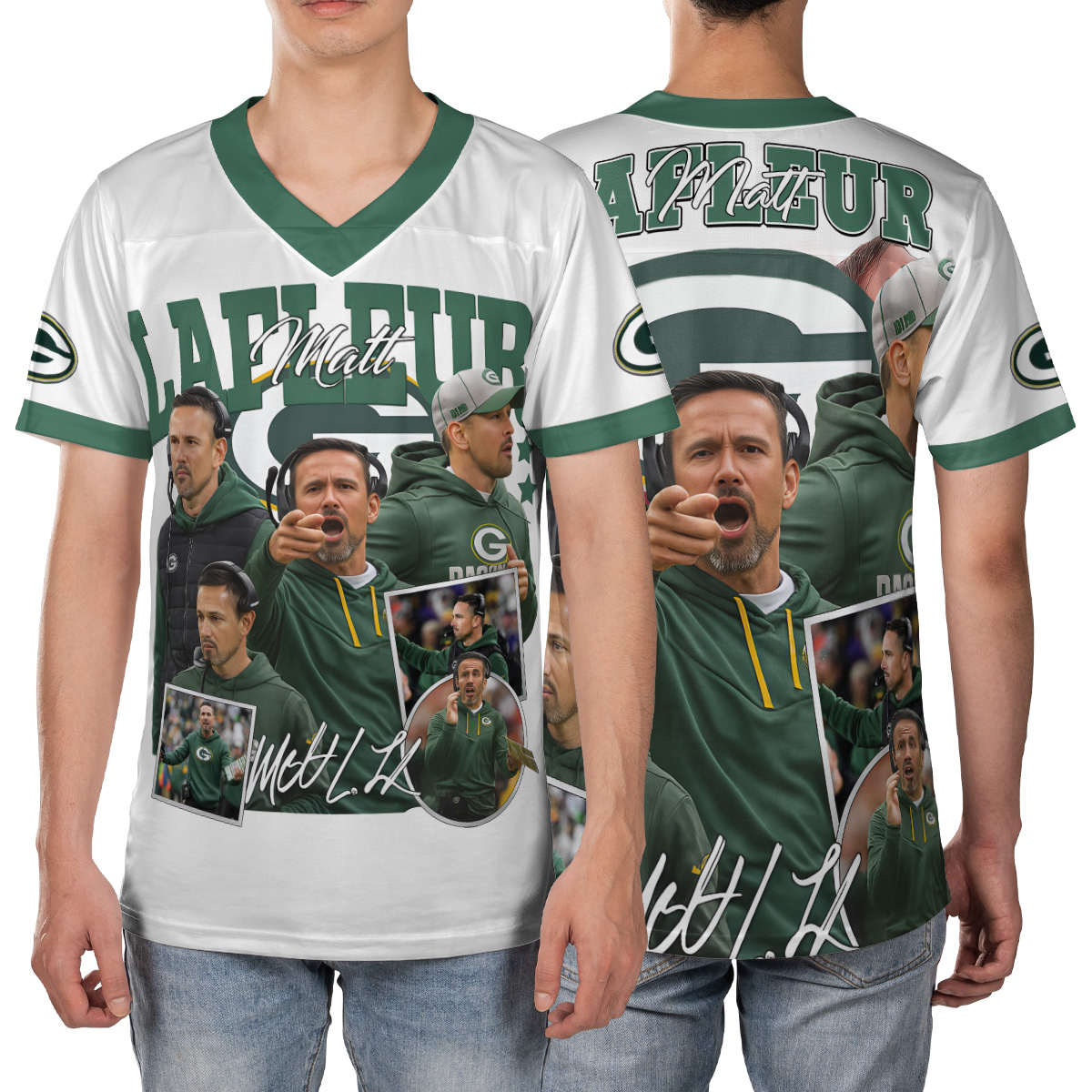Matt LaFleur Football Jersey, Green Bay Football Jersey - Image 4