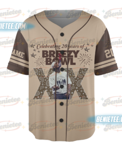 Alternative view of Personalized Chris Brown Baseball Jersey, Breezy Bowl XX Tour 2025 Baseball Jersey