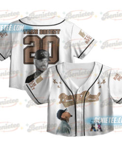 Custom Chris Brown CropTop Baseball Jersey, Breezy Bowl XX Music Tour 2025 CropTop Baseball Jersey
