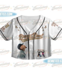 Alternative view of Custom Chris Brown CropTop Baseball Jersey, Breezy Bowl XX Music Tour 2025 CropTop Baseball Jersey