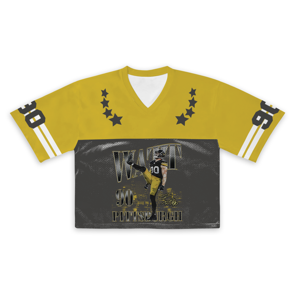 Custom T. J. Watt Croptop Mesh Football, Texas Croptop Mesh Football - Image 2