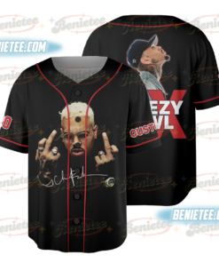 Custom Chris Brown Tour Baseball Jersey, Breezy Bowl XX Music Tour 2025 Baseball Jersey