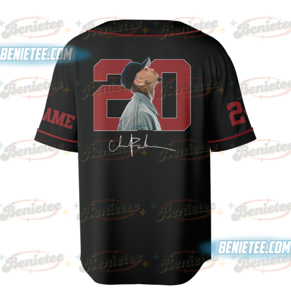Alternative view of Custom Chris Brown Tour Baseball Jersey, Breezy Bowl XX Music Tour 2025 Baseball Jersey
