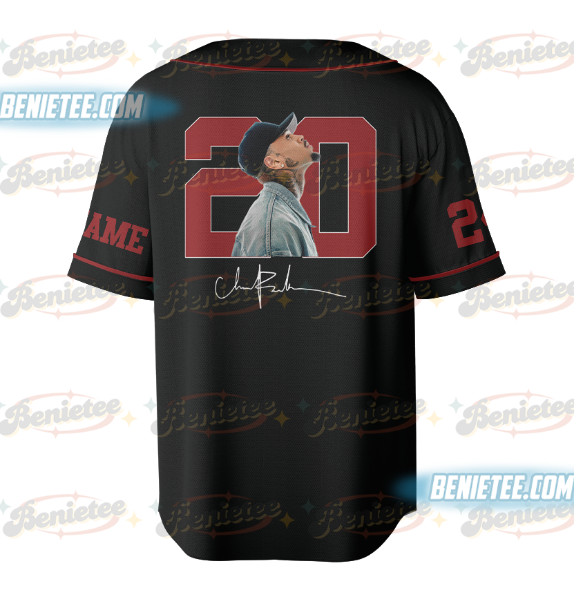 Custom Chris Brown Tour Baseball Jersey, Breezy Bowl XX Music Tour 2025 Baseball Jersey - Image 2