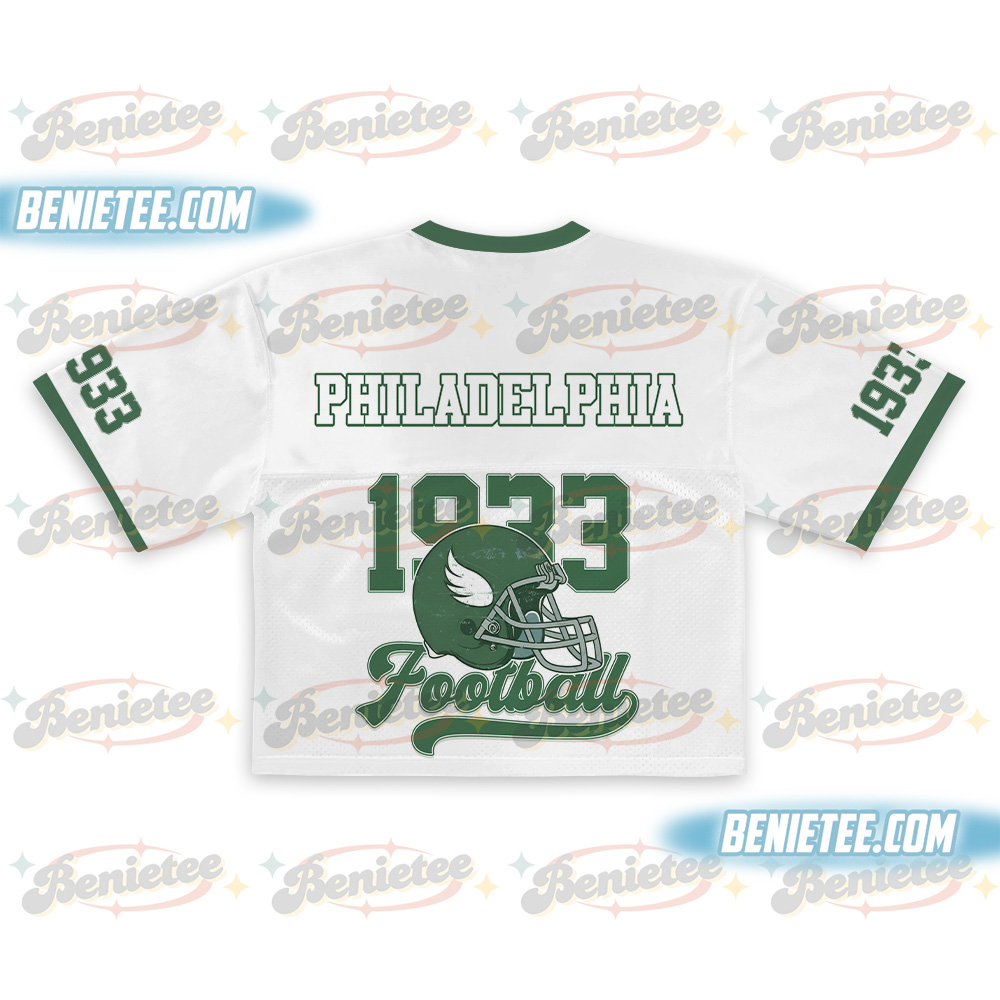 Philadelphia Game Day Croptop Mesh Football, Retro Clipart Croptop Mesh Football - Image 3