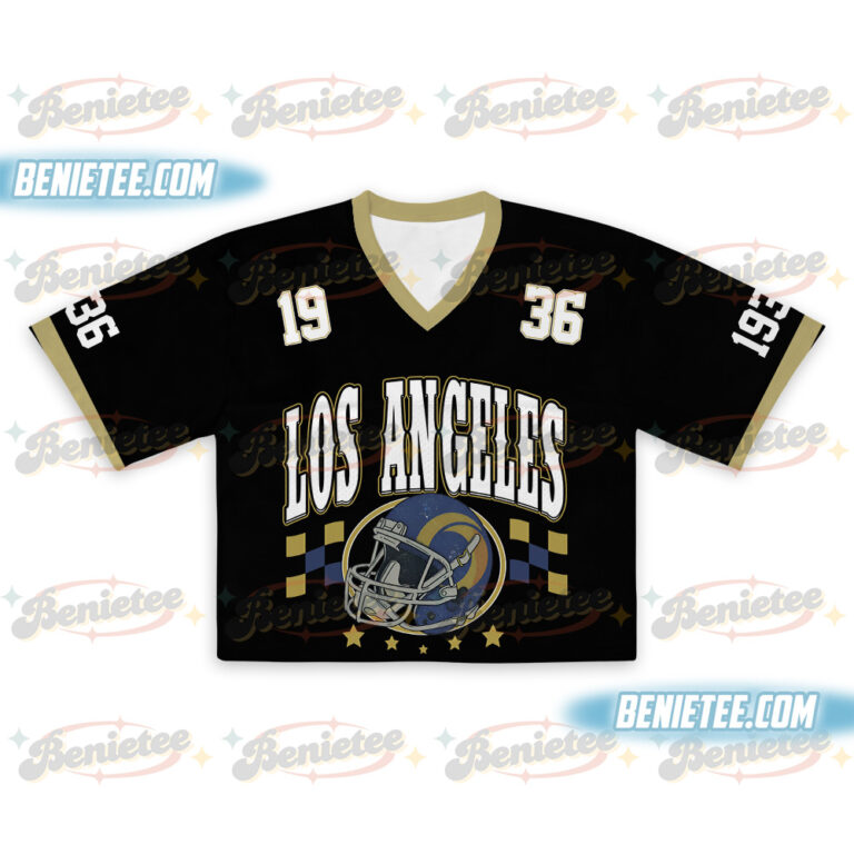 Alternative view of Los Angeles Game Day Croptop Mesh Football, Los Angeles Football Fan Gifts Croptop Mesh Football