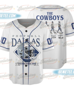 Dallas Cowboys Baseball Jersey, Vintage Retro Cowboys Baseball Jersey