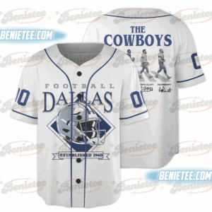 Dallas Cowboys Baseball Jersey, Vintage Retro Cowboys Baseball Jersey