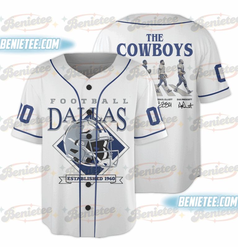 Dallas Cowboys Baseball Jersey, Vintage Retro Cowboys Baseball Jersey