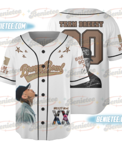 Custom Chris Brown Tour Baseball Jersey, Breezy Bowl XX Music Tour 2025 Baseball Jersey For Fans