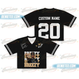 Custom Chris Brown Croptop Mesh Football, Breezy Bowl Tour 2025 Croptop Mesh Football